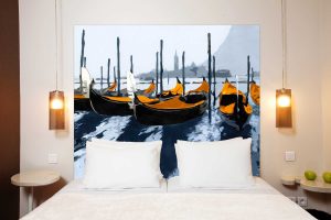 Tete de lit Les Gondoles dde Venise Orange 160*140 cm
