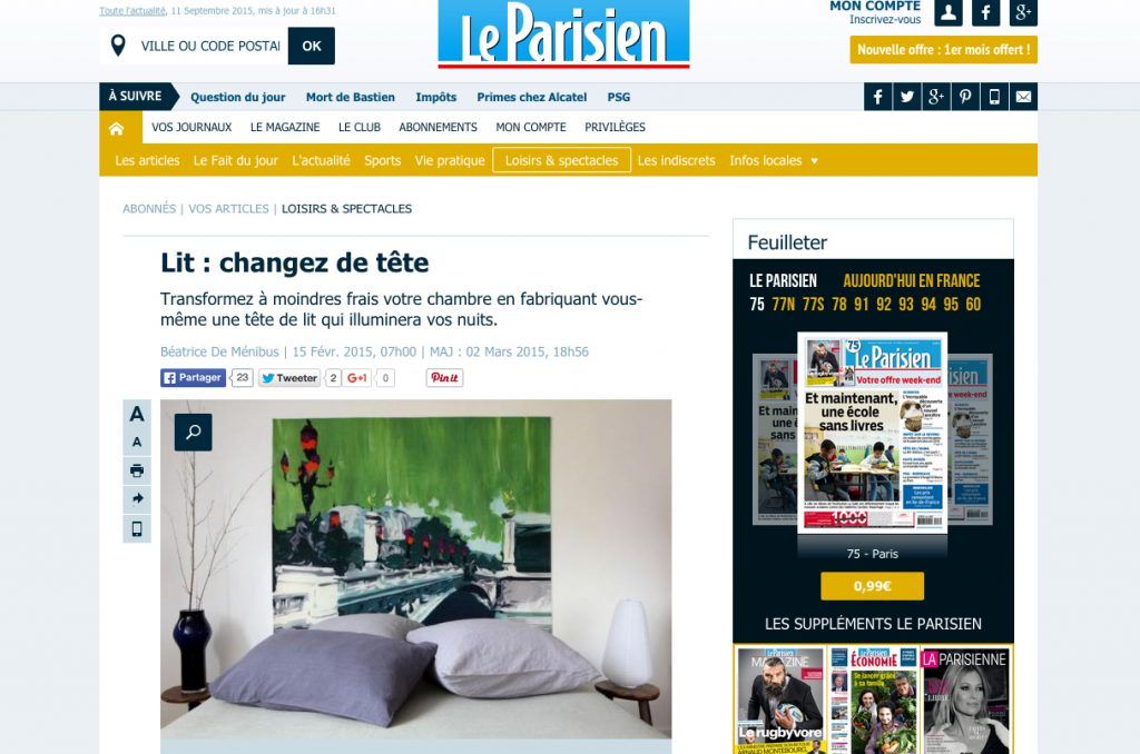 tete de lit le parisien