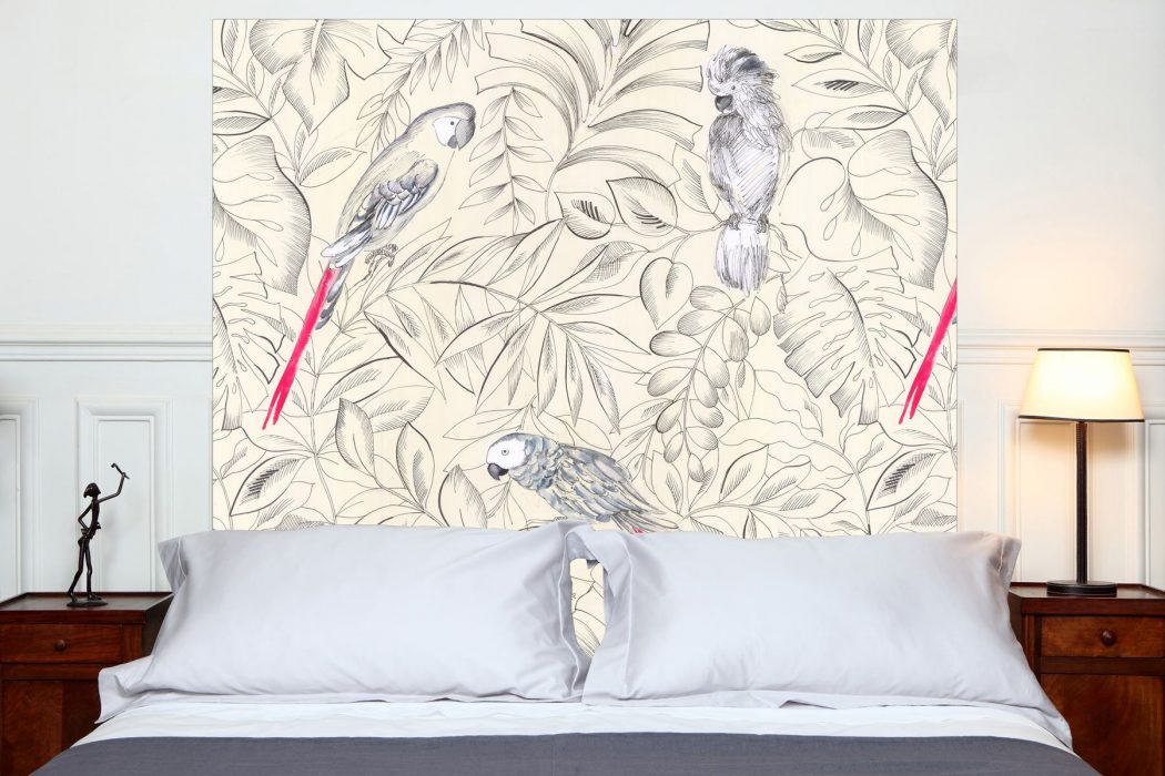 Tete de lit Perroquets 160*140 cm