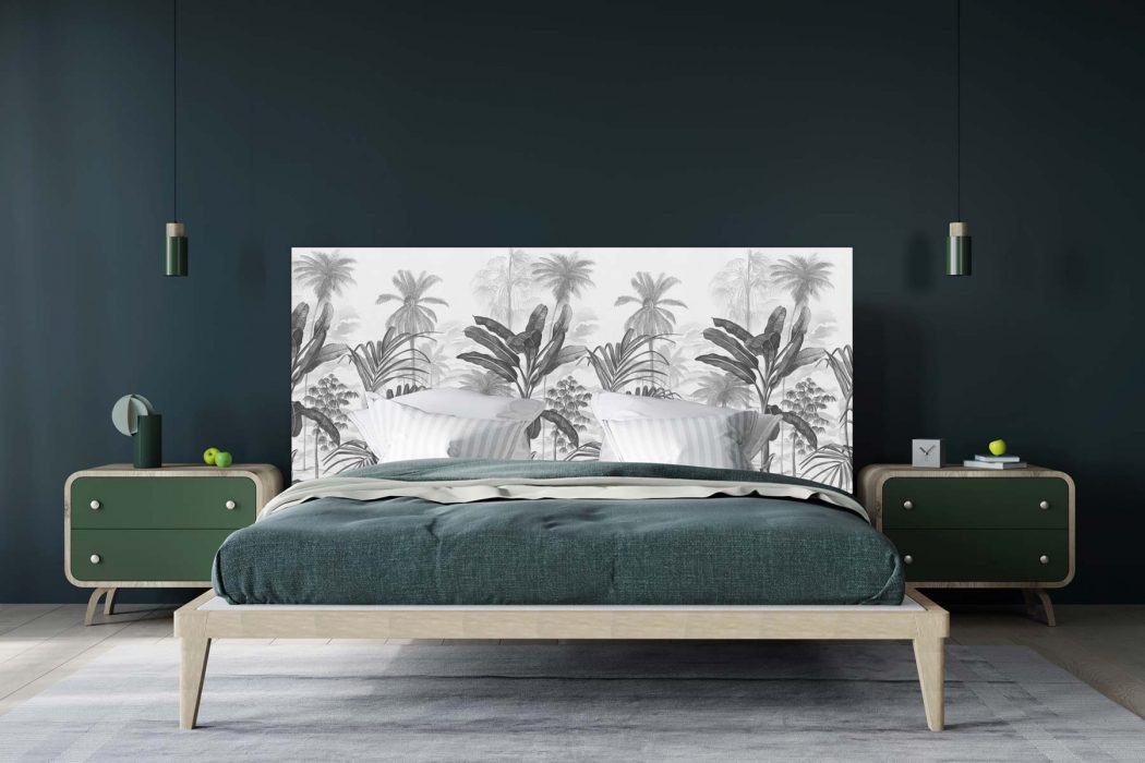 Tête de lit Jardin Tropical N&B 160*70 cm