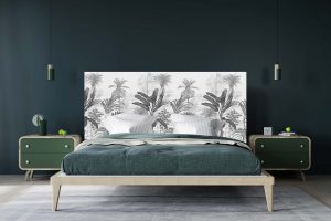 Tête de lit Jardin Tropical N&B 160*70 cm