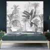 Tête de lit Jardin Tropical N&B 160*140 cm