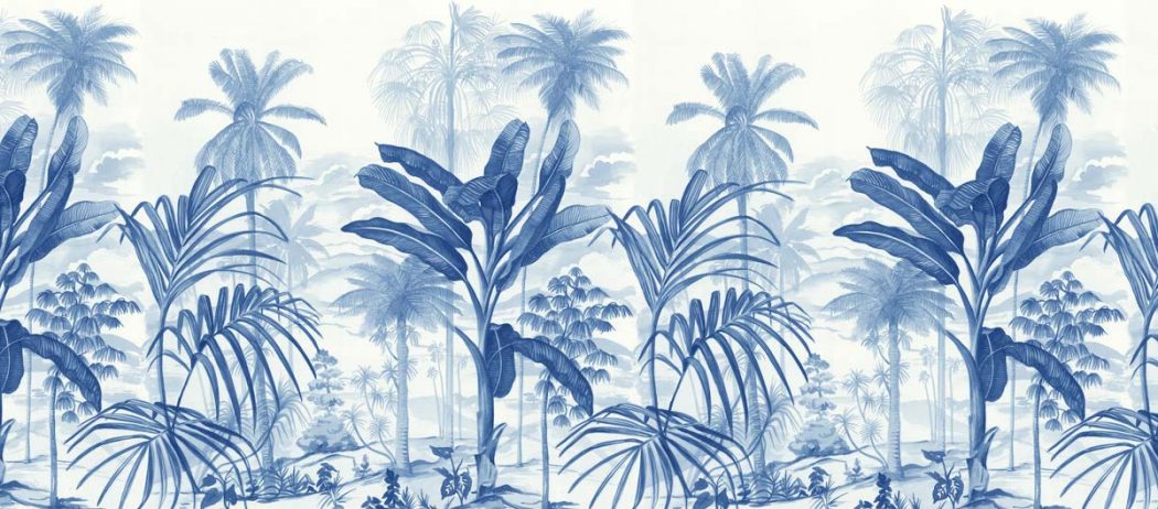 Visuel tête de lit Jardin Tropical Bleu 160*70 cm