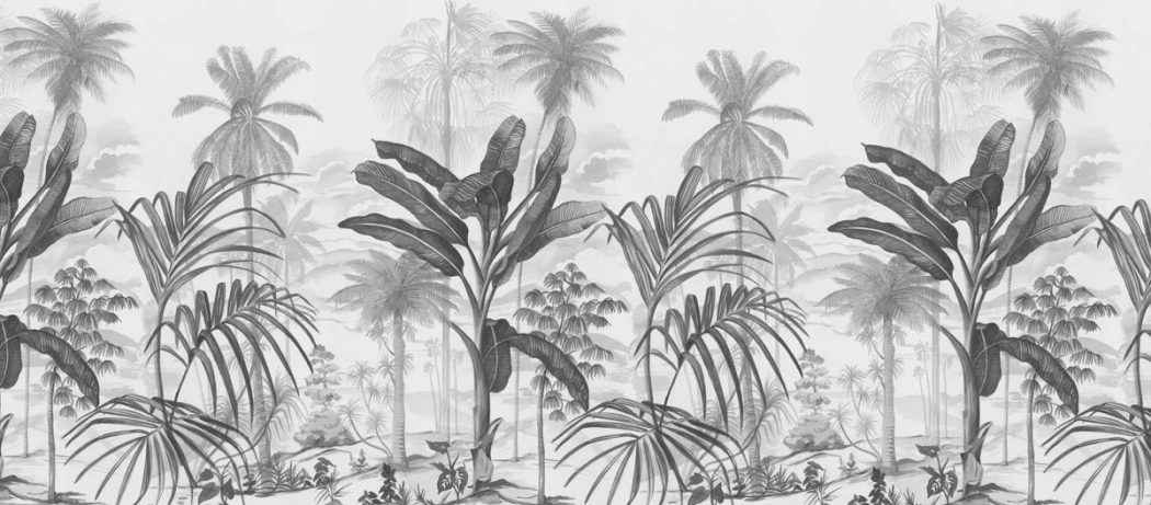 Tête de lit Jardin Tropical N&B 160*70 cm