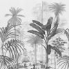 Visuel tête de lit Jardin Tropical N&B 160*140 cm